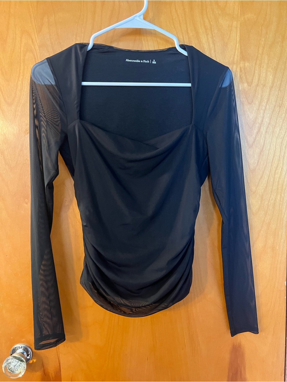 Abercrombie & Fitch Black Square-Neck Long Sleeve Top - Picture 2 of 5